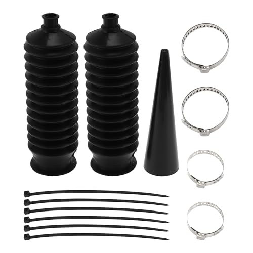 PARSLUCK 1 Set Universal Rubber Rack and Pinion Steering Boot Pinion Boot Gaiter Kit Black
