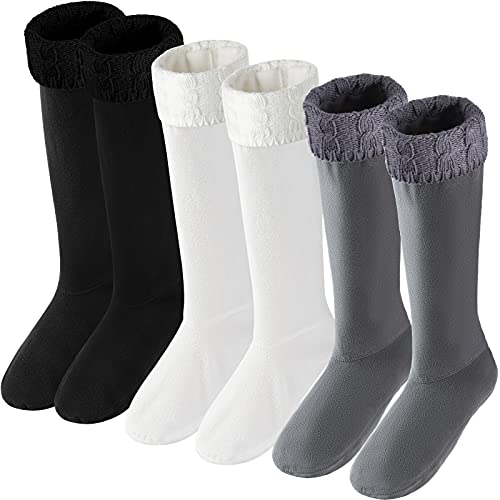 Zhanmai 3 Pairs Rain Boot Socks Fleece Boot-liner with...