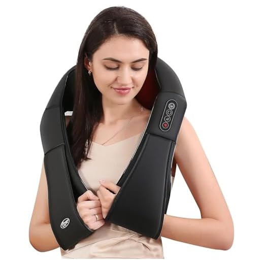 Masajeador de Cuello y Hombros, Shiatsu Masajeador Cervical Eléctrico con Función de Calor, Masajeador Espalda de 3 Posiciones Ajustables, para Relajación de Fatiga el Hogar y la Oficina
