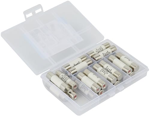 Electraline 61429 24 Stück Keramik-Sicherungen Set 6A bis 32A (jeweils 4 Stück für 6A, 10A, 16A, 20A, 25A, 32A) geeignet für elektrische Installationen im Haushalt und Industrie