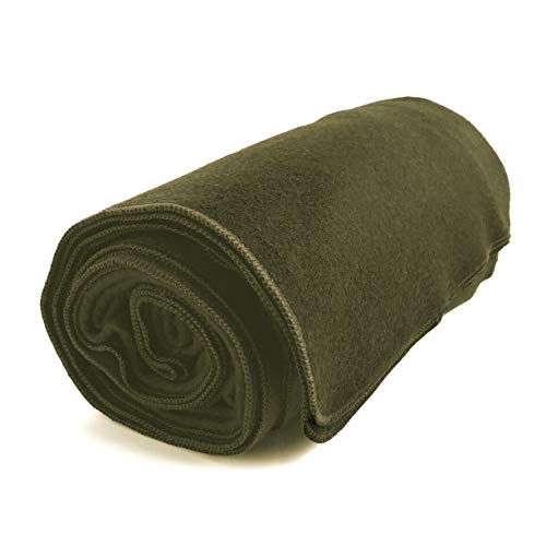 EKTOS 90% Wool Blanket, Olive Green, Warm & Heavy 4.0 lbs, Large Washable 66"x90" Size, Perfect for Outdoor Camping, Survival & Emergency Preparedness Use - Thumbnail 2