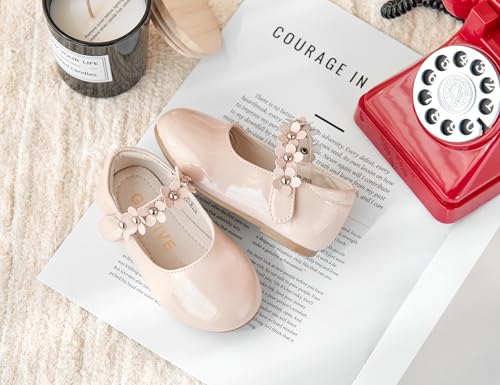 Image of GINFIVE Toddler Girls Dress Shoes Little Girls Mary Janes Ballerina Flats Shoes Toddler
