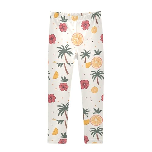 ZZKKO Girls Leggings Tropical Fruit Toddler Girls Clothes Leggings for Girls Toddler Girls Leggings 3-4T