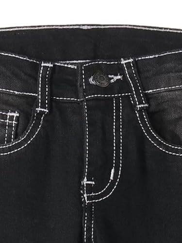 Image of Urbano Juniors Boy's Slim Fit Washed Denim Cargo Jeans with 6 Pockets Stretchable