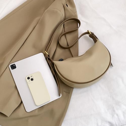 Casual Crescent Hobo Bag for Women - Genuine Leather Adjustable Crossbody Purse2