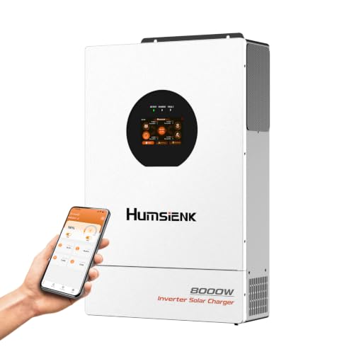 HumsiENK 8000W 48V Hybrid Solar Inverter 120/240V Split Phase, 10000W MPPT Solar Charger & 160A...