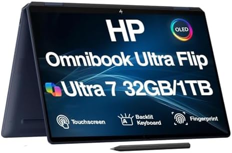 HP Omnibook Ultra Flip 2-in-1 Laptop 14" Touch OLED 3K, Ultra 7, ...