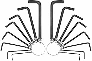 Heavy Duty Allen Key Set 16 Pcs Hexagon Metric Imperial Hex Wrench Insulated Alloy Carbon Steel Allen Key 2 Ring L Shaped Hand Allan Hexagonal Security Alan Tools Repair Bikes Socket Size 1.5mm to 6"