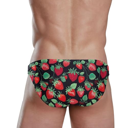 Strawberry Fruit Swim Briefs for Men Swimsuit Bikini Swimwear S B04018343
