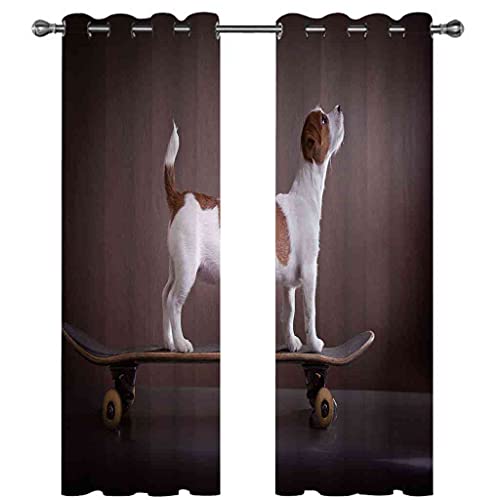 Rideau salon moderne isolant acoustique lot de 2 panneaux 264x242