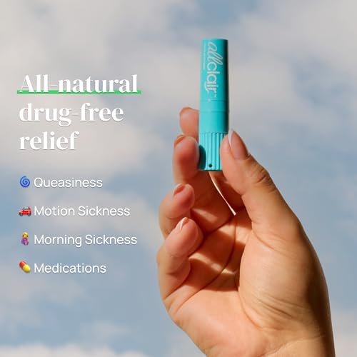 Image of Allclair Nausea Relief Inhaler for Motion & Morning Sickness - Fast-Acting, Non-Drowsy, Natural Alternative to Pills & Patches, Travel Essential (3 Inhalers)