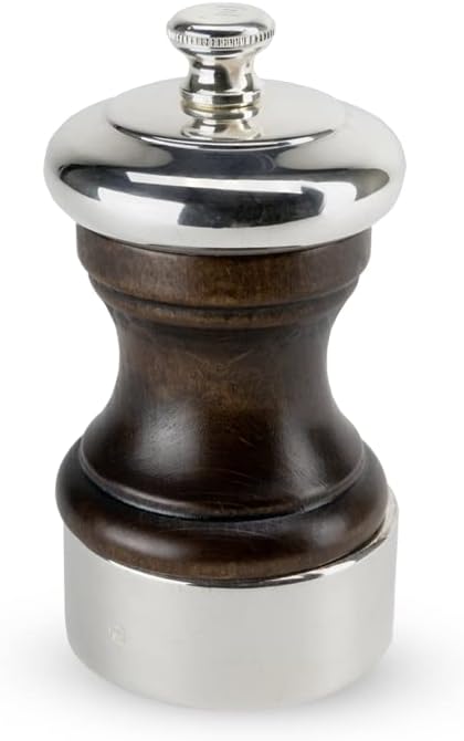 Peugeot Palace 4 Inch Silver Plated Salt Mill, Antique Brown, 7.20 x 5.20 x 10.00 cm