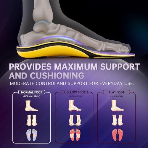 Image of VALSOLE Heavy Duty Support Pain Relief Orthotics - 220+ lbs Plantar Fasciitis High Arch Support Insoles for Men Women, Flat Feet Orthotic Insert, Work Boot Shoe Insole, Absorb Shock with Every Step