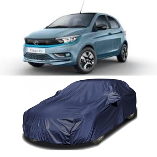 Image of Car Body Cover Compatible with Tata Tigor | Water, Dust & UV Protection | Mirror Pockets | Elastic Grip | Triple Stitch Tigor Car Cover (Blue)