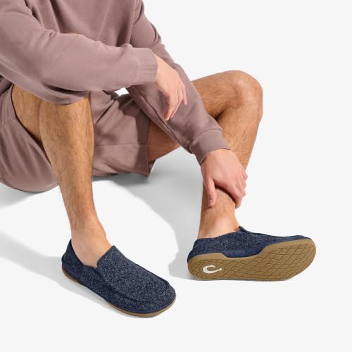 Image of OluKai Moloa Hulu Men's Wool-Blend Slippers, Heathered Knit Slip On Shoes