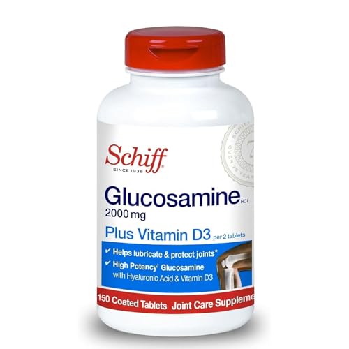 Schiff Glucosamine 2000mg with Vitamin D3 and Hyaluronic Acid 150 tablets - Joint Supplement