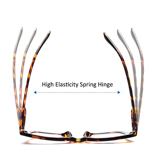 Reavee 3 Pack Oprah Style Reading Glasses Blue Light Blocking Computer Square Readers For Women With Spring Hinge Anti Glare/Eyestrain 1.5 #TOP2