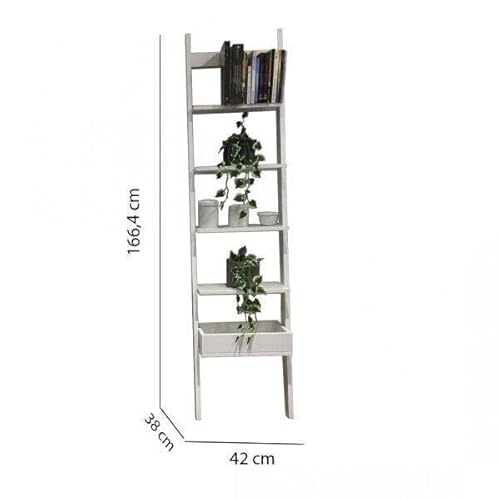Estante Escada Decorativa Sambalelê Divicar Móveis Branco Acetinado