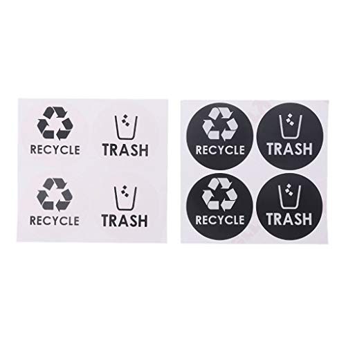 Calcomanías de letras con símbolo de reciclaje para botes de basura