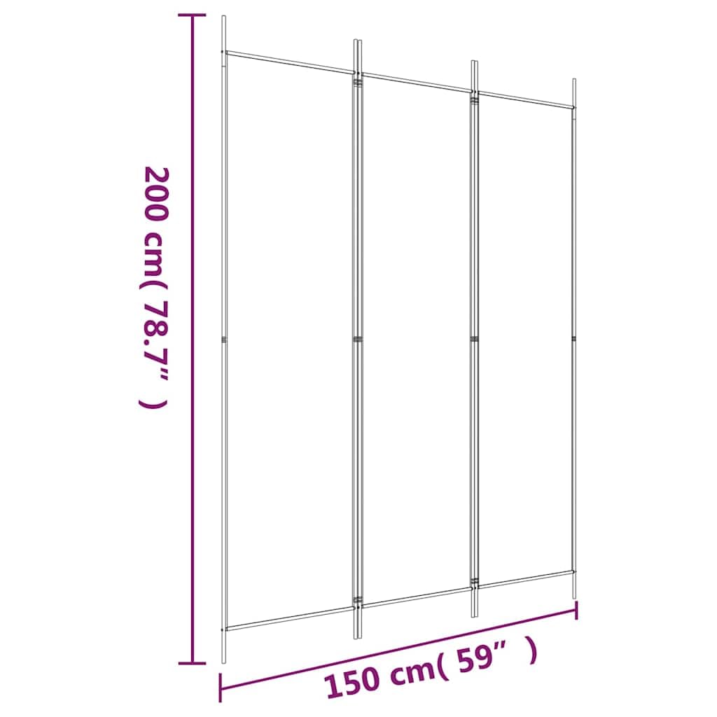 Składany parawan 3 panele antracytowy 150x200 cm