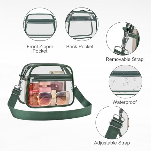 Image of USPECLARE Clear Bag for Stadium Events Clear Sports Fan Handbags Purses | Unisex 0.4 mm Thickened Waterproof PVC,Approved for Concerts,Game Days,Outdoor Events