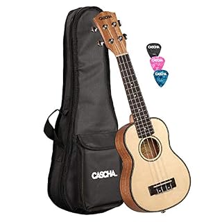 CASCHA Ukulélé Soprano, table d’harmonie en épicéa massif, Solid Top, set de guitare hawaïenne avec cordes Aquila… - Les Beatles, Paul McCartney, John Lennon, RIngo Starr, George Harrison