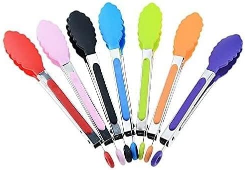 1pc Heat-Resistant Food Tong Creative Non-Slip Nylon Bread Tong Serving Tong Kitchen Tools BBQ Tools Accessories Tongs(B)