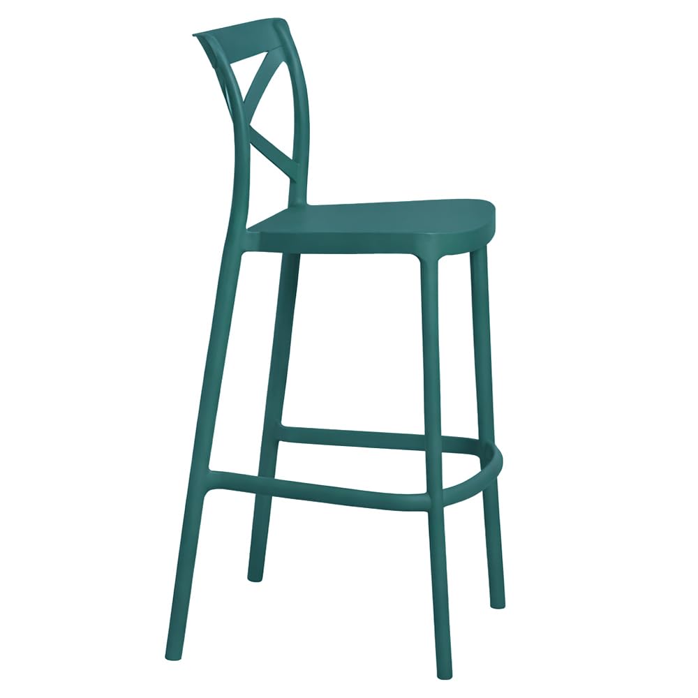 OKAFFAREFATTO MADDALONI Sgabello da bar in plastica polipropilene verde petrolio sprint h 75 cm