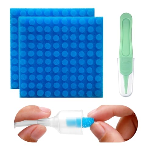 Image of Qunlions life 200-Pack of Premium Nasal Aspirator Hygiene Sponges, Replacement for Nosefrida Nasal Aspirator Filters, BPA, Phthalate & Latex-Free (200 Count +Tweezer)