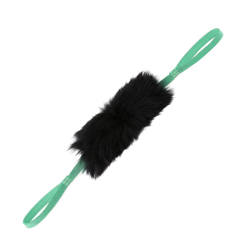 HOWGO Dog Rope Toy - Double Handle Dog Bungee Chaser Toy 100% Sheepskin,Sheep Smell Tug Toy for All Breeds(MintGreen)