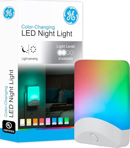 GE Plug in Color Changing Night Light with Dusk to Dawn...