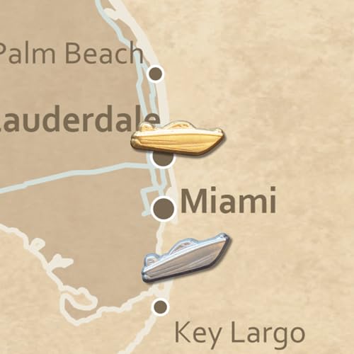 Image of Motor Boat Push Pins - Silver Speedboat Map Pins for Cork Boards, Maps, or Lapel Use - Designed in USA - Set of 10