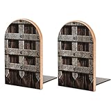  Donnapink Étagère murale en forme de château médiéval ou portail en métal marron foncé, serre-livres pour l\'école, la maison, le bureau, la bibliothèque, les livres, les films, les DVD, les magazines