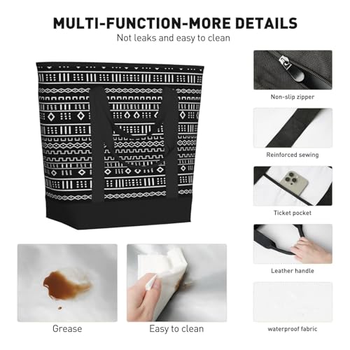 Modern Mudcloth Large Capacity Insulated Shopping Tote Bag – Keeps Food Cold/Hot For Hours, Ideal For Travel, Groceries & Outdoor Use4