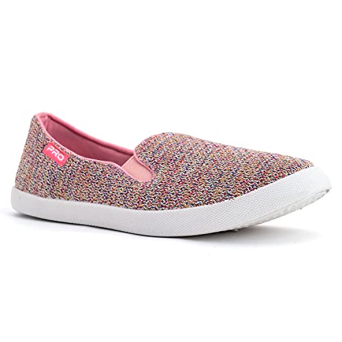 Image of Pro by Khadim's Textile Pink Slip-On Casual Shoe for Women