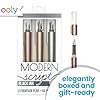 Ooly Modern Script Set - 3 Black Ink Fountain Pens with a 60 Page Journal, Pens are in Metallic Gold, Rose Gold and Silver, Refillable Cartridges, School Supplies #3