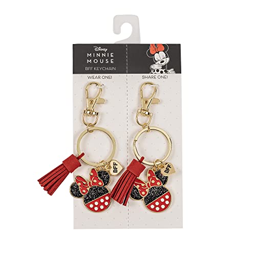 Disney Peers Hardy Minnie Mouse Red, Black and Gold BFF Keyring Set, Black, White & Red, One Size, Modern4