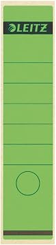 Leitz Spine Label Self-Adhesive for Standard and Hard Cardboard Folders, Pack of 10, 80 mm Spine Width, Long and Wide Format, 62 x 285 mm, Paper, Green, 16400055