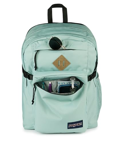 Image of JanSport Main Campus Backpack - Travel or Work Backpack with 15-Inch Laptop Sleeve and Dual Water Bottle Pockets, Faded Sage