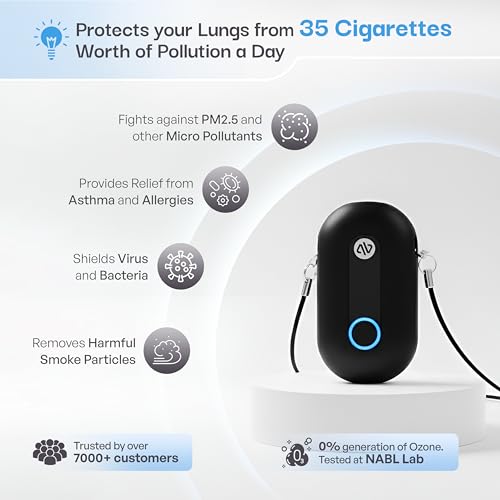 Image of Atovio Clean Air Kit | Corporate Gifts for Employees, Clients & Teams | Premium Wellness Gift Box with Wearable Air Purifier, N99 Mask, PM2.5 Filters & Nasal Strips - Moonlight Black