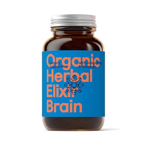 Symbeeosis Elixir Herbolario Orgánico para el Cerebro con Ginkgo Biloba y Romero, Mejora la Memoria y la Concentración - 100g