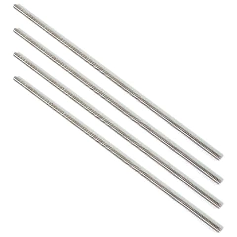 NIDAYE Stainless Steel Fully Threaded Rod, 1/4" -20 Thread Size, 12" Length, Right Hand Threads, 4 Pieces Cover