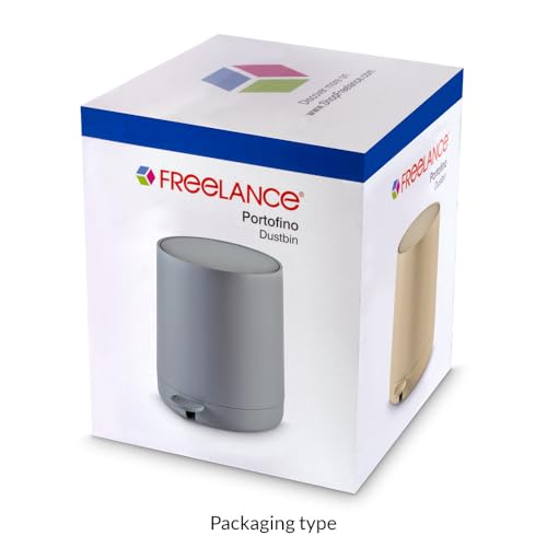 Image of Freelance Portofino Pedal Dustbin | Pedal Trashcan | Minimalist and Sleek Waste bin for home and office- 4.3Ltr (Grey)
