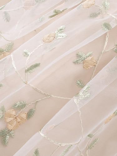 Image of Tagas Girls' Dress|Elegant Beige Baby Girl Dress with Lace Ruffles & Floral Embroidery - Long Sleeve Princess Birthday Party Dress | Comfortable & Stylish Kids Wear| PartFrock for Kids |