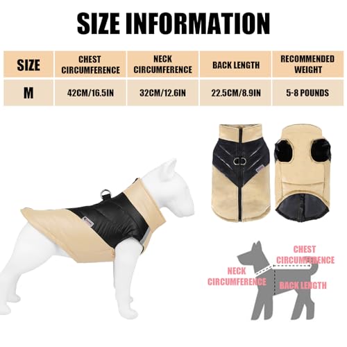 TYXHXTF Hundemantel Wasserdicht für Kleine und Mittelgroße Hunde - Winter Warme Jacke Winddicht für Kaltes Wetter