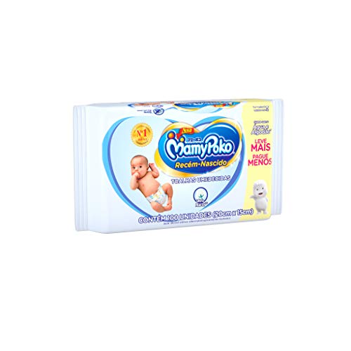 Lenço Infantil Mamypoko Com 100 Recém Nascido, MAMYPOKO, Branco, 100 unidades