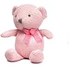 FLUFFYFUN 100% Organic Cotton Pink Teddy Bear Plush, 6.5 Baby Stuffed Animal for Newborn
