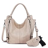 Concealed Carry Hobo Purse for Women Faux Leather Crossbody Shoulder Bags Large Tote Bag with Detachable Holster