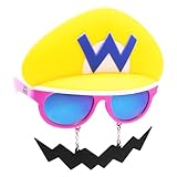 Sun-Staches Wario Sunglasses | Officially Licensed Nintendo Costume Accessory for Super Mario Fans | UV 400 | One Size Fits Most