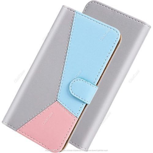 Image of ClickCase for Motorola Moto G05 Pastel Series Faux Leather Magnetic Card Holder Wallet Kickstand Case Flip Cover for Motorola Moto G05 (Soft Tricolor)